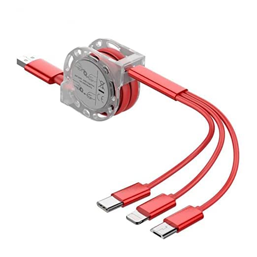 LIMESHOT Multi Retractable 3.0A Fast Charger Cord, Multiple Charging Cable 4Ft/1.2m 3-in-1 USB Charge Cord Compatible with Phone/Type C/Micro USB for All Android and iOS Smartphones (Random Colour) (B0B5HL2P9D) Amazon Price History, Amazon Price Tracker