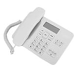 CHICIRIS Telefono con cavo con display calendario per casa ufficio FSK/DTMF Dual System Bianco