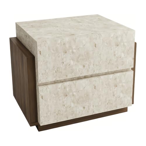 YHxFlux Dormitorio Mesa de Noche Mesita de Noche con Suelo Doble cajón for organización Almacenamiento en Dormitorio(Multi-Colored,Pequeño)