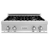ZLINE 30 in. Legacy Gas Rangetop with 4 Burners and Porcelain Cooktop in Satin Stainless Steel (RTS-30)