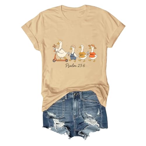 Surely Goodness Mercy Shirt Psalm 23:6 Goose T-Shirt Christian Faith Tee Khaki