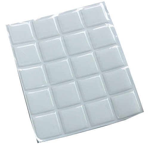 IGOGO 100 Pieces Clear Square Epoxy Stickers 1 Inch -Fits Scrabble Tiles or Pendants