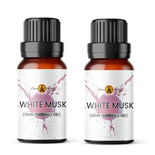 Aroma Energy | White Musk Fragrance Oil 20ml (2 x 10ml) - Highly Scented Oil for Making Candle, Soap, Wax Melt, Diffuser etc