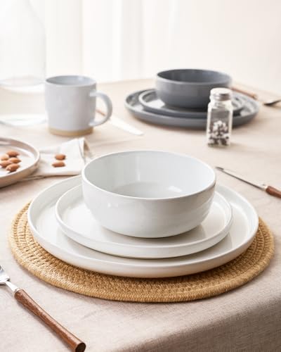Image of Famiware Milkyway Stoneware Dinnerware Sets with Mugs, Service for 4 (16pcs), Plates and Bowls Sets, Scratch Resistant, Microwave and Dishwasher Safe Dishes Set, Multi-color