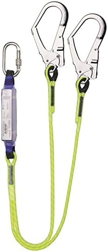 2 Leg Shock Absorbing Height Safety Fall Arrest Lanyard 1.75mtr with Scaffold Hooks