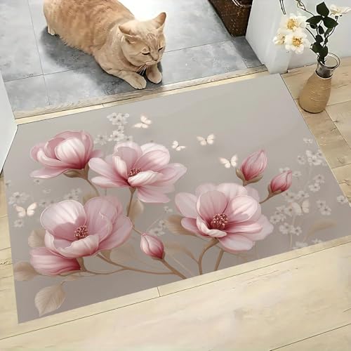 Tapis de porte intérieur antidérapant beige 40 x 60 cm