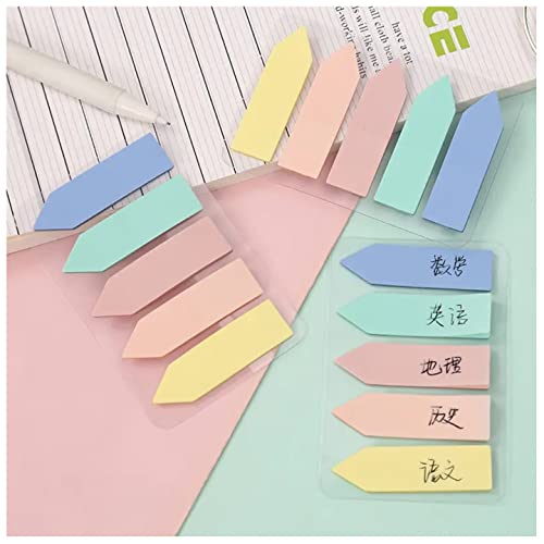 Image of Zarwani Set of 2 Sticky Note Pastel Colour Soft Memo Arrow Flag Index Mini Text Highlighter Strips Neon Coloured Index Tabs Arrow Flags Fluorescent Sticky Note for Marking for Page Marker