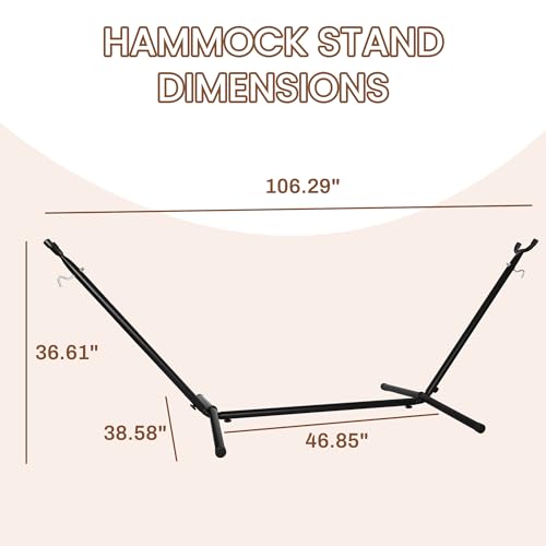 Hammock Stand, Heavy Duty Adjustable Steel Hammock, 9-Foot, 450-Pound Capacity, Weather Resistant, Easy to Assemble by Elevon - Image 2
