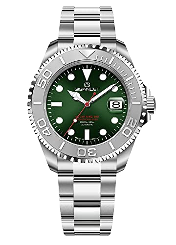 Gigandet Reloj automático para Hombre Ocean King - Fabricado en Alemania - Cristal de Zafiro - Swiss Super Luminova - Acero Inoxidable - 300m/30bar a Prueba de Agua - Verde - G404-004M Cover