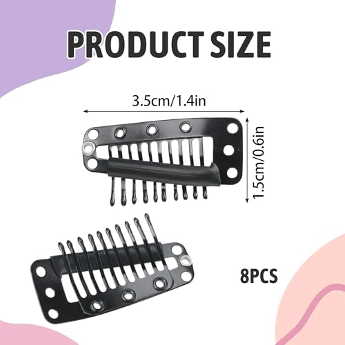 8PCS Chunni Clips U-shape Metal Clips for Dupatta No Sew Snap Hair Clips Black Chunni Clips with Safety Pin for Dupatta Hijab Indian Costume with Rubber Snap to Easy Operate 8PCS Chunni Clips U-shape Metal Clips for Dupatta No Sew Snap Hair Clips Black Chunni Clips with Safety Pin for Dupatta Hijab Indian Costume with Rubber Snap to Easy Operate