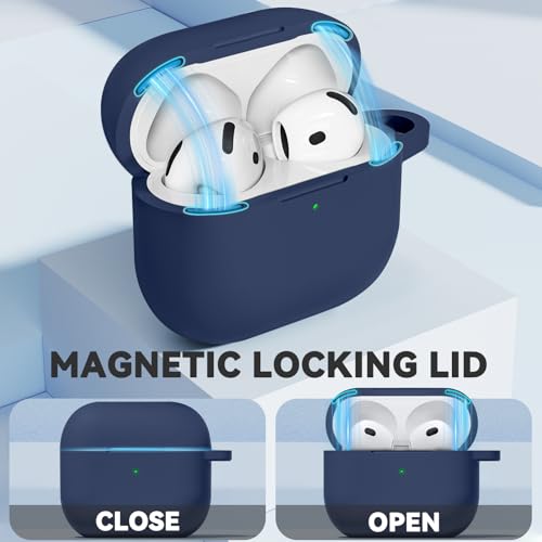 Image of Ljusmicker for AirPods 4 Case 2024 with Magnetic Lock,Blue