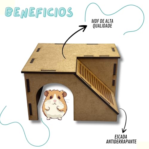 Toca Casa Para Hamster Brinquedo Esconderijo Roedores Em Mdf