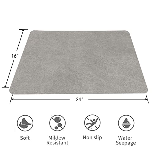 Miemiemie Bathroom Rug Mat, Ultra Thin Absorbent Bath Rugs Bathroom Floor Mat, Non Slip Washable Bathroom Rug Runner, Small Bath Mats For Tub, Shower And Bath Room Grey 16*24Inch #TOP1