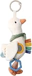 Itzy Ritzy Bitzy Traveler Car Seat & Stroller Toy for Babies – Developmental Sensory Toy Features Crinkle & Rattle Sounds & Multiple Textures – Hanging Travel Buddy for On-the-Go Entertainment (Goose)