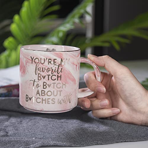 Best-Friend-Christmas-Gifts-for-Women-Funny-Birthday-Friendship-Gift-for-Bestfriend-Besties-BFF-Sister-Boss-Woman-Big-Sis-Sorority-Mom-Youre-My-Favorite-Pink-Mug-115oz-Coffee-Tea-Cup