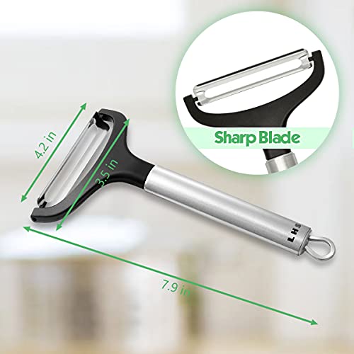 LHS Cabbage Peeler for Kitchen, Wide Mouth Vegetable Peeler, Stainless Steel Fruit Shredder Slicer with Non-Slip Handle and Sharp Blade - Thumbnail 7