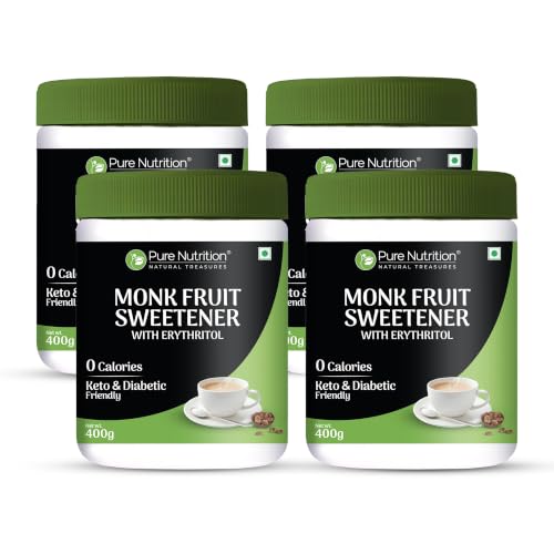 Image of Pure Nutrition Monk Fruit Powder with Erythritol 1600g | MonkFruit Powder Complex I Sugar Replacer I MonkFruit Sugar Extract For Cooking & Baking | Keto & Diabetic Friendly | Natural Sugar Alternative for Baking & Drinks