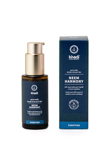 khadi NEEM HARMONY Hair Oil, active against dandruff & itching, neem against dry scalp, 100% natural, plant-based & vegan, silicone-free & paraben-free, Ayurvedic hair care, natural cosmetics, 50ml - Image 3