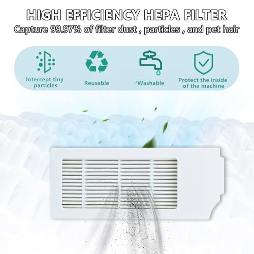 Image of Accessories for ECOVACS DEEBOT N20 Plus, N20 Pro Plus, for Yeedi C12 Pro Plus, C12 Vacuum Cleaner, 1 Main Brush, 4 Filters, 4 Mop Pads, 6 Side Brushes, N20 Plus Replacement Part Kit Attachment