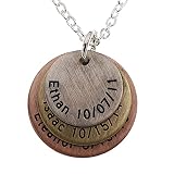 Personalized Necklace for Dad for Father's Day, Custom Engraved Pendant for Men, Rustic Style Name N