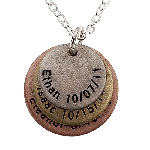 Personalized Necklace For Dad For Father's Day, Custom Engraved Pendant For Men, Rustic Style Name Necklace, Present For Dad Grandpa From Kids Grandkids Or Wife #TOP11
