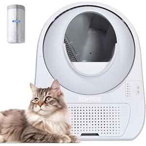 CATLINK Caja de arena autolimpiante para varios gatos, gran capacidad, doble control de olor, soporta mascotas de 3.5 a 22 libras (versión joven)