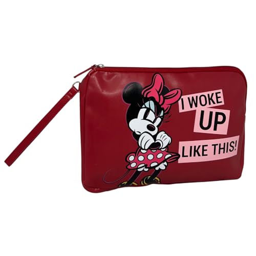 Pochette ecopelle Minnie Disney beauty case con chiusura zip organizer da borsa borsa a mano