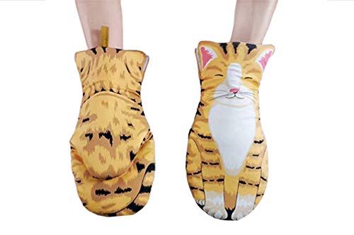 Purfun Oven Mitts Cute Cat Design Baking Gloves Heat Resistant Cooking Gloves Potholder Funny Grilling Microwave Mittens Backer Kitchen Tools For Women Kids #TOP1