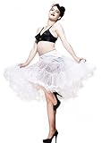 50er Hell Bunny Damen Unterrock Rockabilly Petticoat, Größe:L, Farbe:weiß