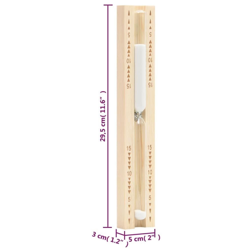 2-in-1 Sauna-Hygrothermograph und Sanduhr Set aus Massivholz Kiefer für Temperatur, Luftfeuchtigkeit und Saunazeit, geeignet für Wellness, Dampfbad und Spa