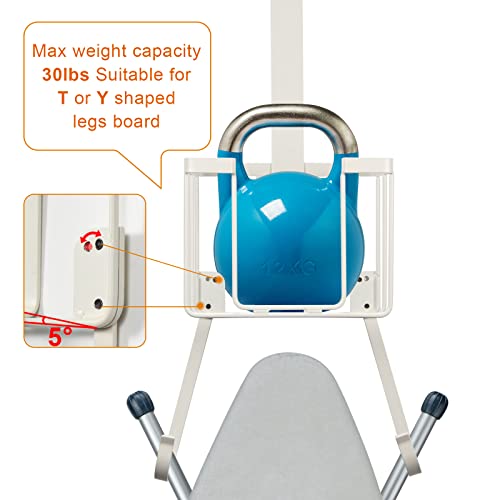 Orless Over The Door/Wall Mount Ironing Board Hanger, Laundry Room Iron And Ironing Caddy Board Storage Holder Cream thumb #4