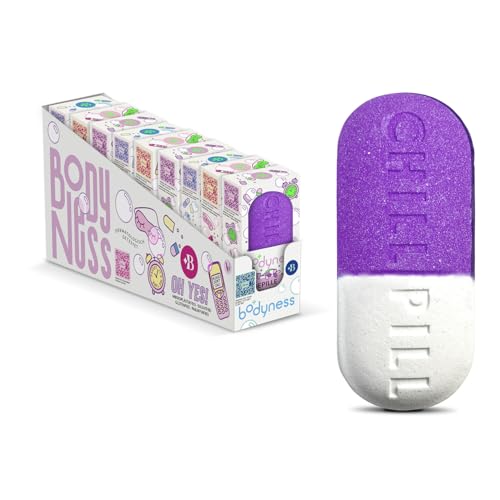 CRAZE BODYNESS Pack 9 Bombas de Baño Chill Pill - bomba de baño en forma de pastilla, bola de baño para el cuidado de la piel y la relajación con aroma, 9x70g