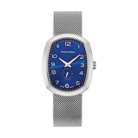 Philip Stein Men's 'Modern' Swiss Quartz Stainless Steel Casual Watch, Color:Silver-Toned (Model: 72-FBL-MSS) Cover