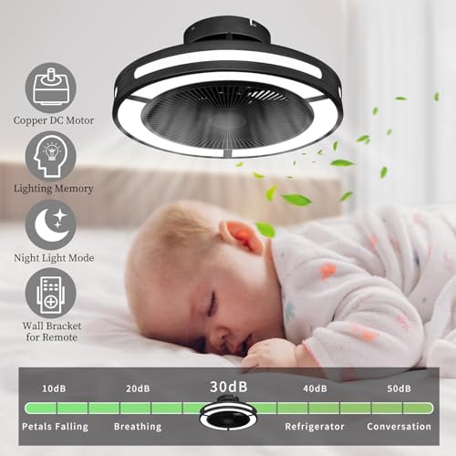 Ohniyou-Enclosed-Ceiling-Fan-With-Lights19-Bladeless-Ceiling-Fan-With-Lights-and-RemoteLow-Profile-Ceiling-Fan-With-Dimmable-Led-Night-Light-Flush-mount-Ceiling-Fan-For-BedroomLiving-Room