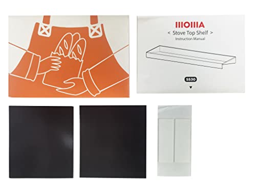 Iiioiiia Strong Powerful Magnets Match Stove Top Shelf, With Double-Sided Adhesive For Spice Rack, Perfect For Fridge, Kitchen, Office, 13.94 X 3.54 X 0.08 Inch, 2 Pack #TOP2