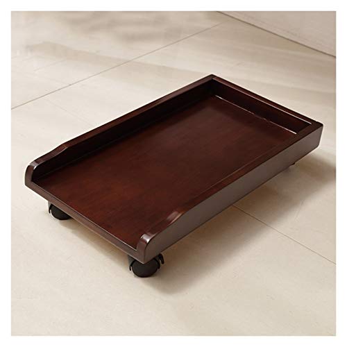 Soporte de madera para CPU de PC con ruedas y protector, color marrón miniatura 1
