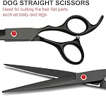 FAIGEO Professional Dog Grooming Scissors Set, Stainless Steel Dog Grooming Kit, Curved Scissors and Comb for Dogs, Cats and Pets (Black 5 in 1)