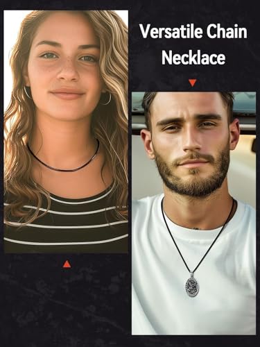 FaithHeart Braided Leather 2MM/3MM Necklace Cord for Men with Stainless Steel Snap Clasp, Waterproof Woven Wax Rope Chain for Pendant with Delicate Gift Box3