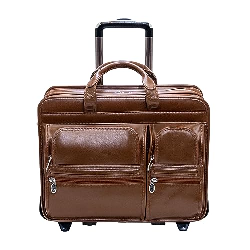 McKleinUSA Men's Wheeled Detachable Briefcase-Clinton, Brown
