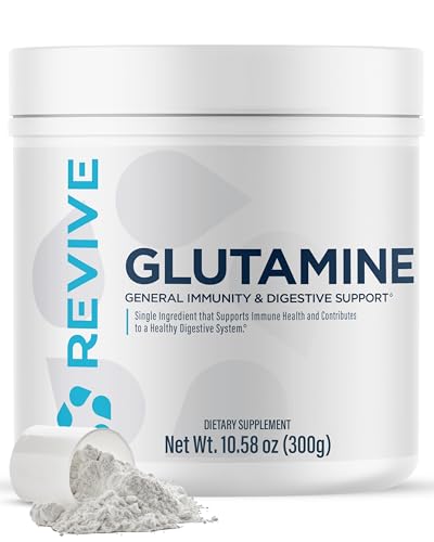 Revive Gut L-Glutamine Powder MD - Muscle Recovery & Immune System Booster for Adults - Promotes Digestive Health & Reduces Muscle Soreness - Immunity & Digestion Vegan Pure L Glutamine Supplement