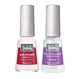 VALMY Pack Tratamiento Hidratante y Fortalecedor de Uñas: Base Anti Edad con Vitaminas C y E + Top Coat Brillo Sellador, 14ml c/u (2 unidades)