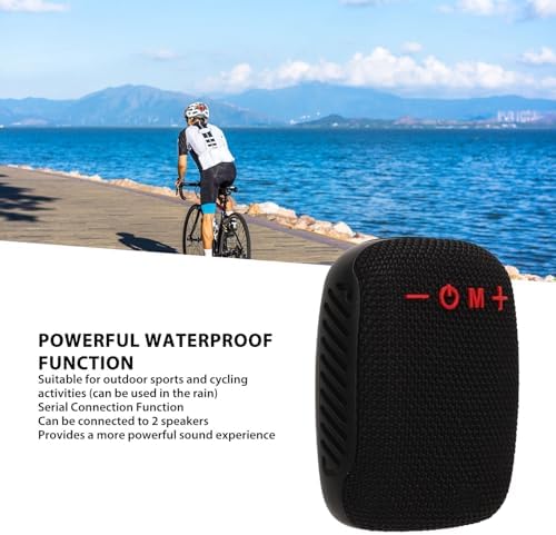 Pomya Cycling Bluetooth Speaker, Wireless Bike Speaker with Bracket, IPX4 Water Proof Outdoor Sports Cycling Speakers with Dual Pairing, 500mAh Battery, Support Memory Card Radio (Black) - 2