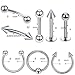Crazy-M Juego de Piercing de 3 Colores 24 Piezas Cuerpo de Acero...