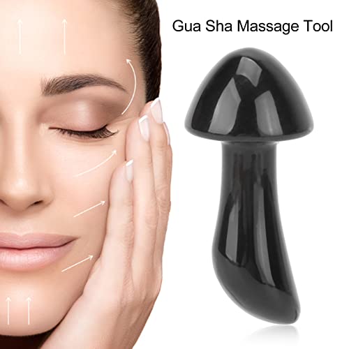 Jopwkuin Ferramenta de massagem Jadestone em forma de cogumelo, pedras de massagem Gua Sha de cogume