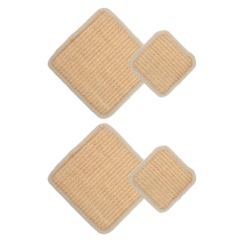 CIYODO Salvamanteles de Sisal Natural 4 Piezas 13Cm y 20Cm Resistentes al Calor Posavasos y Manteles Individuales para Platos Calientes Ollas y Sartenes Ideales para Cocina y