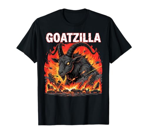 Goatzilla Funny Goat Movie Poster Parody Graphic T-Shirt