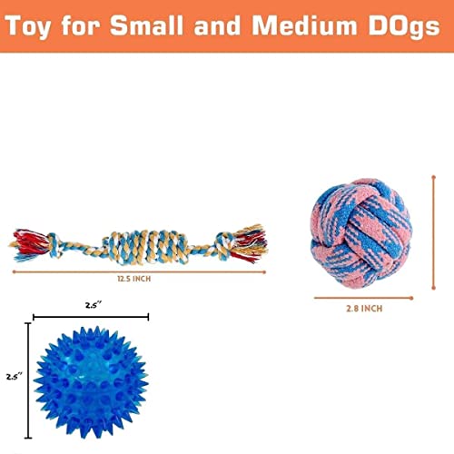 Image of Dog Rope Toy- Pack of 5 for Puppies & Small to Medium Dogs | Durable Cotton Chew | Interactive Tug Toys for Teeth Cleaning, Chewing & Play Toy