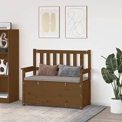 UJCHVHN Item-Bench Brown 112.5x51.5x96.5 cm madera maciza de pino, bancos