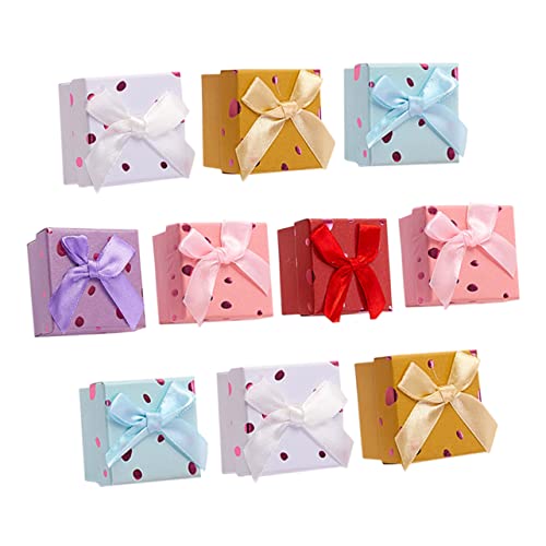 VALICLUD 10 Pezzi Scatole Portagioielli Design a Nastro Eleganti Scatole Per Gioielli Contenitori Per Anelli Collane Orecchini e Altri Piccoli Accessori Per Donne Ragazze e Signore