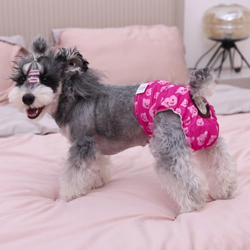 Image of CuteBone Dog Diapers Female Washable Small Medium Large 3 Pack Reusable Doggie Diapers Puppy Period Pants for Doggy Heat Cycle Peeing